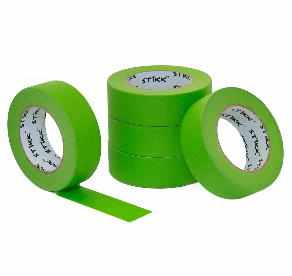 5pk 1.5″ 36mm x 60yd STIKK Green Painters Masking Tape 14 Day Easy Removal