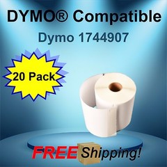 Dymo® 4XL Compatible 1744907 Large 20 Rolls Thermal White Rectangular Labels