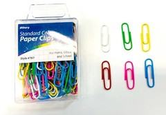Allary Color Paper Clips Standard 100 Count 28mm Metal Office Supplies #767