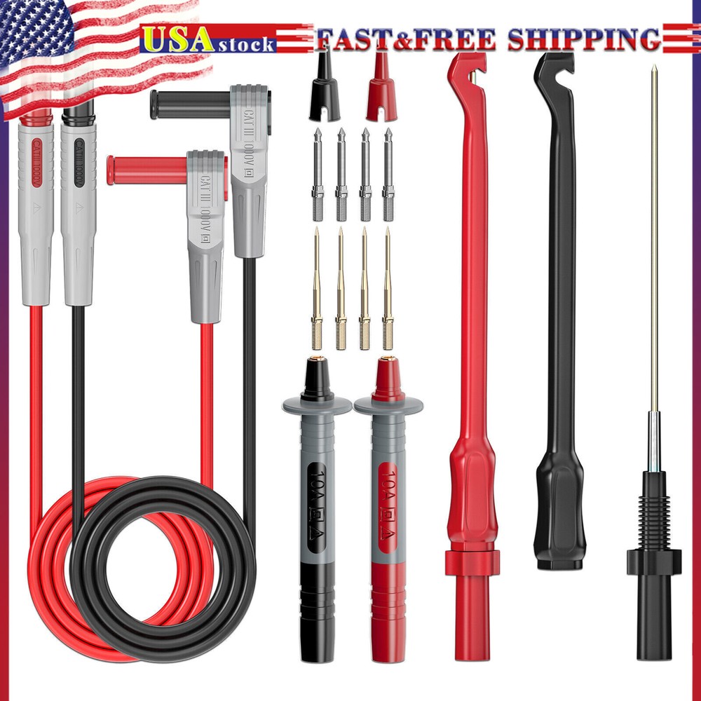 18PCS Multimeter Automotive Test Lead Kit with Wire Piercing Clip Puncture Probe