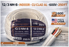 Copperweld 12 AWG 3-Conductor NM-B Copper-Clad Aluminum Building Wire 250 ft