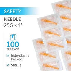 Global Medical Products – 25g x 1″ Safety Needle – QTY 100