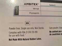Ambitex Clear Vinyl Gloves, Size Medium, ( 10 boxes / 1 Case/ 1000 Gloves)