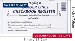 Larger Lines 20 Pack Checkbook Register, Check Registers for Personal Use, Blank