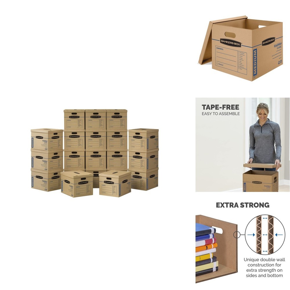 Bankers Box Bankers 20-Pack Medium Classic Moving Boxes Reinforced Handles