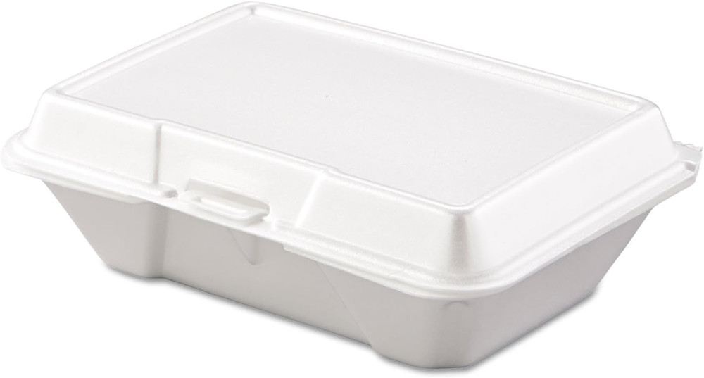 205HT1 Carryout Food Container, Foam, 1-Comp, 9 3/10 X 6 2/5 X 2 9/10 (Case of 2