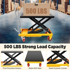 226.8kg/500lbs Hydraulic Scissor Lift Table Handling Transport Lifting Platform