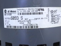 GE 5KCP39LGS093S Blower Motor 1/2 HP 1075 RPM 4SPD 115V HC43AE117A
