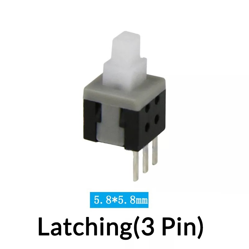 3 6 Pin Tact Tactile Push Button Switches 5.8×5.8mm PCB Latching Momentary Lock