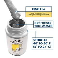 Thread Sealant JC-30, High-Fill for Extreme Temperatures, Metal & PVC Sealant…