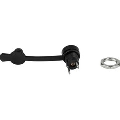 (5 pcs) DC Coax/Barrel Jack 2.1 x 5.5mm Panel Mount with Protective Rubber Cap
