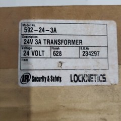 New Locknetics 592-24-3A Transformer 120VAC to 24VAC 3 AMP