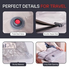 VMstr 9-Pack Vacuum Seal Bags for 9 Combo + 1 USB Pump, Red and white