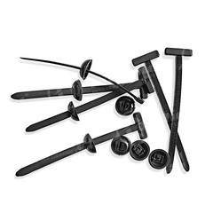 100x Universal Automotive Zip Tie Fastener Clips T-Style Car Wire Management