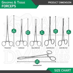 Range of Grasping & Tissue Forceps Intestinal Surgical Instruments German Grade