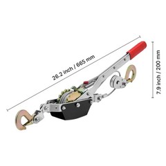 Power Puller Come Along Winch 2 Ton 4409 lbs Heavy Duty Pull Hoist 2 Hooks
