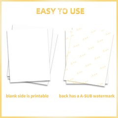 A-SUB Sublimation Paper 11×17 110 Sheets 120g for Inkjet Transfer Cotton Poly A3