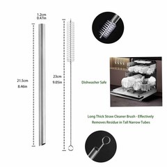 Pure Titanium Reusable Straws with Travel Case & 1.2cm, 1.2cm