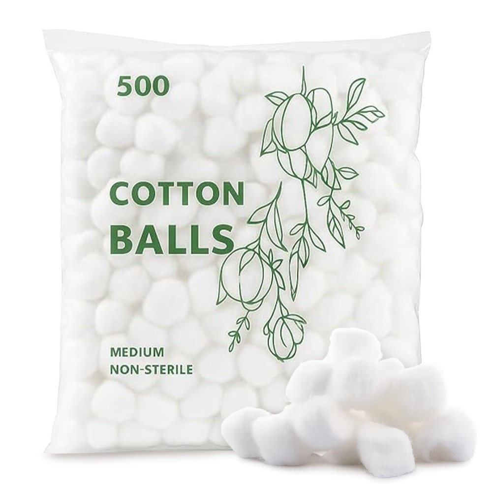Medium Size Cotton Balls – Soft, Absorbent, Non-Sterile 100% Pure Cotton for …