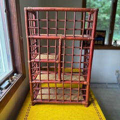 Vintage Bamboo Rattan Shelf
