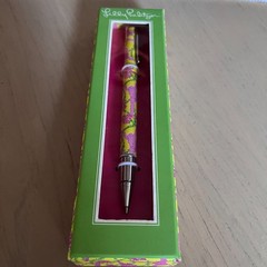 LILLY PULITZER BALL POINT PEN YELLOW PINK GREEN SWINGING MONKEY DESIGN NIP