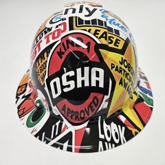 full brim hard hat custom hydro dipped IN OSHA CONSTRUCTION STICKER BOMB 💣 NEW