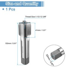 Hand Bottom Tap 1-1/2-12 UNF 2B Bottoming Style Screw Tapping Threading Tool