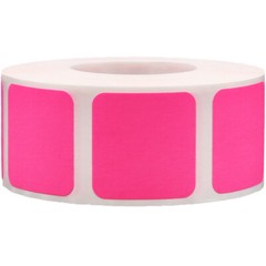 Square Stickers | 1″ Inch Wide | 500 Pack | Pick One Color