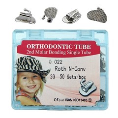 Dental Orthodontic Buccal Tubes 1st 2nd Molar Bracket Bondable Roth MBT 022