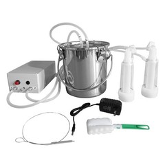 3L Goat Electric Milking Machine with 2 Teat Cups,Steel Buckets for Goats