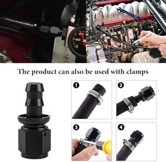 2 PCS 6AN Straight Push Lock Hose Fitting End, Aluminum Female Straight Swivel B