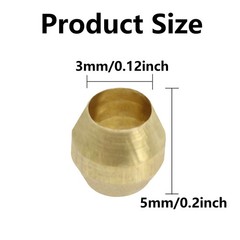 1/8 Inch Brass Compression Ferrules 50 Pack for Fuel Water Oil Air Tubing NEW