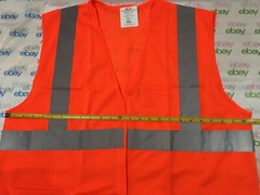 PIP Florescent Orange Safety Mesh Vest Silver w/ Reflective Stripes Men’s L