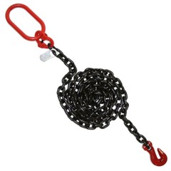 Grade 80 Lifting Chain Sling 5/16″ x 10 FT Single Leg Oblong Link with Grab Hook