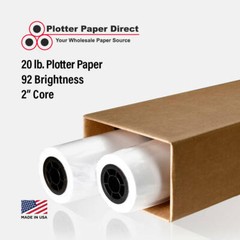 2 rolls 36″ x 300′ 20lb Bond Plotter Paper for Wide Format Inkjet Printers