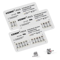 10X AZDENT Plus Dental Orthodontic Brackets Braces Roth.022 Hook 3 4 5 Mesh Base