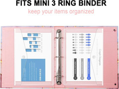 8.5X5.5 Binder Pockets, Poly Mini Binder Pocket 5.5 X 8.5 Inches, 7-Hole Punched