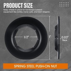 Blulu 8 Pack Push on Dolly Wheel Lock Washers Fits 1/2” 1/2”, Black