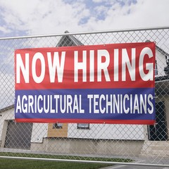 Now Hiring Agricultural Technicians 13 oz Heavy Duty Vinyl Banner Jobs Available