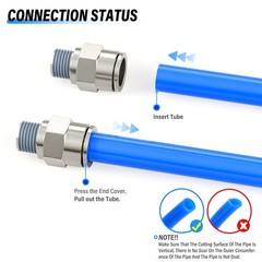 Tailonz Pneumatic Male Straight 3/8 Inch Tube Od X 1/4 Inch Npt Thread Push To