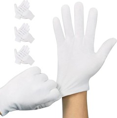 3 Pairs White Cotton Moisturizing Gloves Dry Hands Spa Sleeping Lotion Gloves