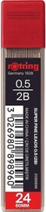 rOtring 0.5mm 2B Super Polymer Pencil Lead – Pack of 3 Tubes – 72 Leads in Total