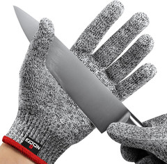 NoCry Premium Cut Resistant Gloves Food Grade — Level 5 Protection; Ambidextrous