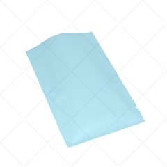 Many Sizes for Matte Blue Flat Foil Mylar Open Top Pouch Bag w/Tear Notches