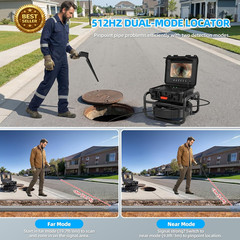 512Hz Pipe Locator Underground Pipe Detector 3in Screen Rechargeable HVAC Tool