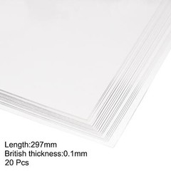 20pcs A4 Clear PVC Sheet Transparent Rigid Plastic Sheet 297mm x 210mm x 0.1mm