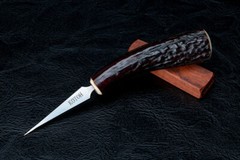 Kotoh Knife Works 5.49″ Kotoh-I Ice Pick Stag Horn Handle w/ Wood Sheath