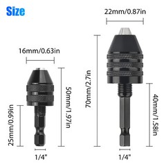 4x 1/4″ Hex Shank Keyless Drill Chuck Conversion Adapter Bit Quick Change Driver