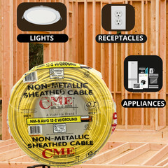 CME WIRE & CABLE 12/2 + GROUND COPPER BUILDING WIRE, NM-B CABLE, 250-FEET
