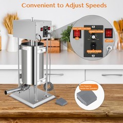 ROVSUN 15L Electric Sausage Stuffer Maker Commercial Butcher Vertical Meat Press